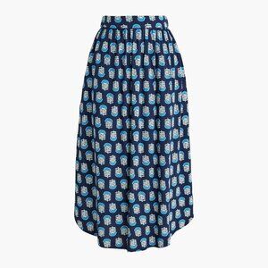 NEW J. Crew Midi skirt with flounce hem Blue Size Medium
